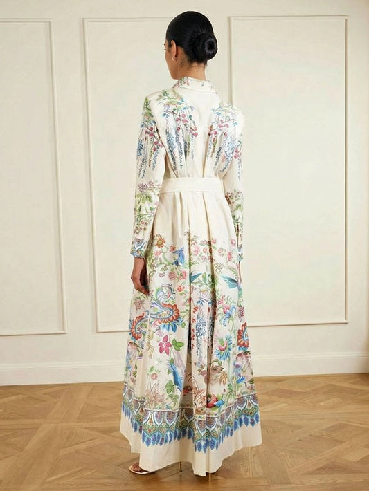 Unique Tropical Lizard Print Maxi Dress
