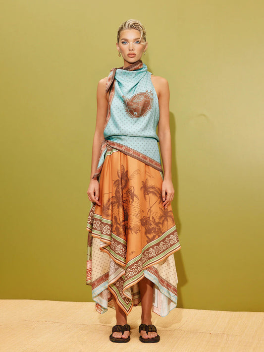 Elegant One Shoulder 3D Butterfly Veil Midi Dress