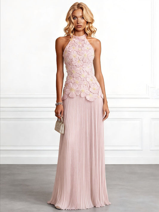Elegant One Shoulder 3D Butterfly Veil Midi Dress