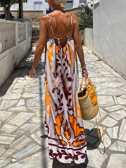 EMIRA Ethnic Printed Loose Cami Maxi Dress