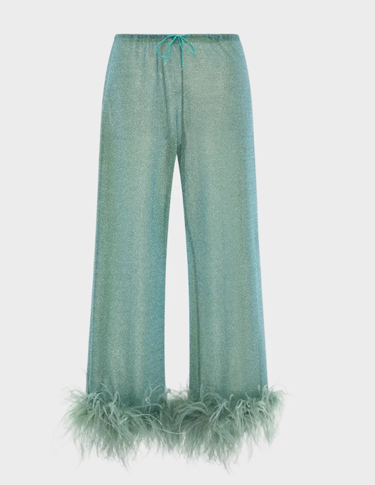 Mint Green Bright Silk Two-Piece Set