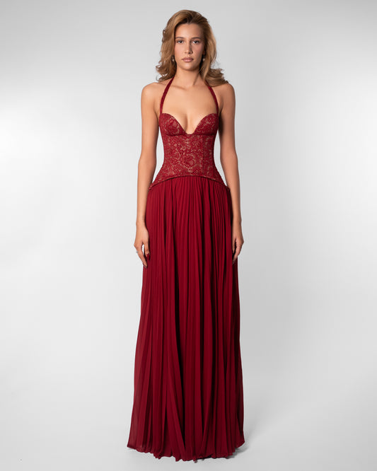SERAFINE Dress - Dark Red