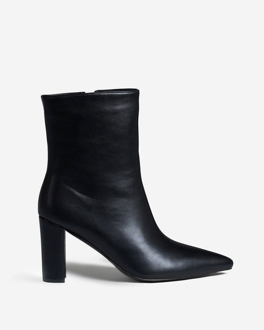 BEAUFORT Leather Fold-Over Knee High Boots - Black