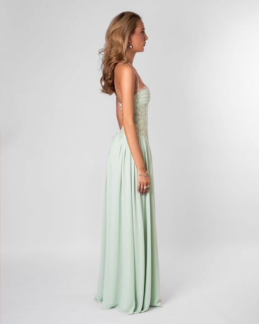 VALENTINA Suede Knee High Boots - Mint