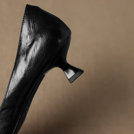 LORÉVA Genuine Leather Pointed-Toe Kitten Heels