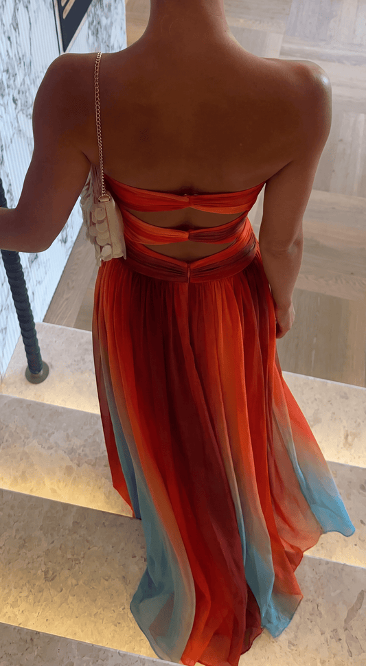 ANAÉLA Strapless Ombre Cutout Maxi Dress